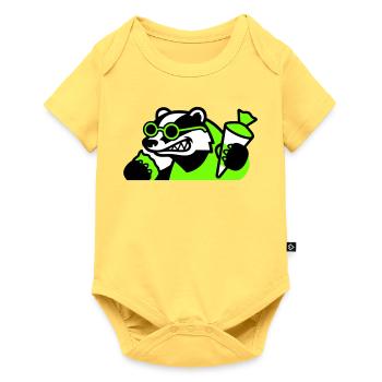 Icône de la rentrée scolaire de Badger Cool - Body à manches courtes Premium Bébé - jaune pastel - Devant