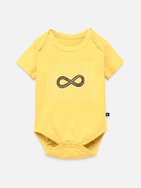 Leopard Infinity Unendlichkeitssymbol - Baby Premium Kurzarmbody - Pastellgelb