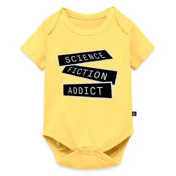 Science Fiction Addict Sci Fi Liebhaber Zitat Text - Baby Premium Kurzarmbody - Pastellgelb - Vorne