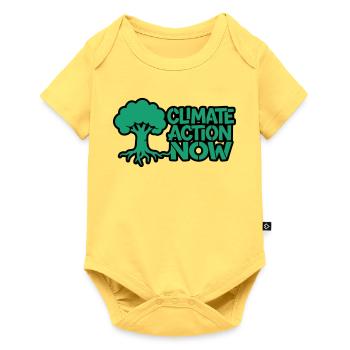 Tree Root Climate Nature Logo - Baby Premium short-sleeve bodysuit - sky yellow - Front