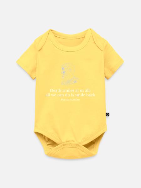 Steisches Zitat von Marcus Aurelius - Baby Premium Kurzarmbody - Pastellgelb