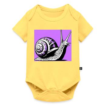 Snail - Baby Premium short-sleeve bodysuit - sky yellow - Front