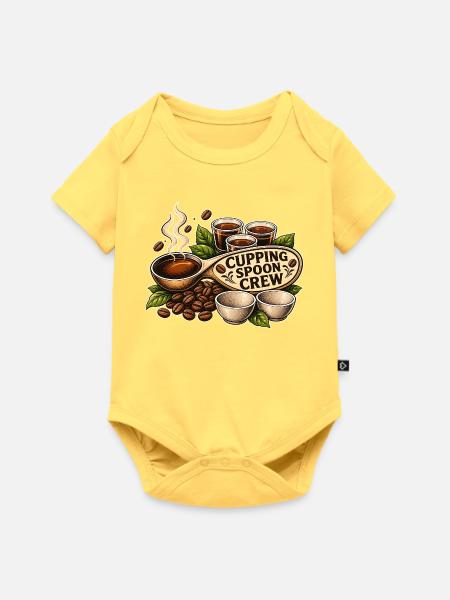 CUPPING SPOON CREW - Baby Premium Kurzarmbody - Pastellgelb