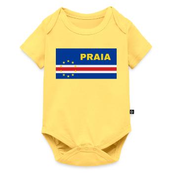 Praia in Cabo Verde Flag - Baby Premium short-sleeve bodysuit - sky yellow - Front