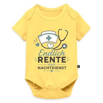 Endlich in Rente – Krankenschwester & Stethoskop - Baby Premium Kurzarmbody - Pastellgelb - Vorne