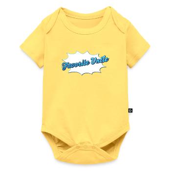 Favorite Uncle lettering for your favorite uncle - Baby Premium short-sleeve bodysuit - sky yellow - Front