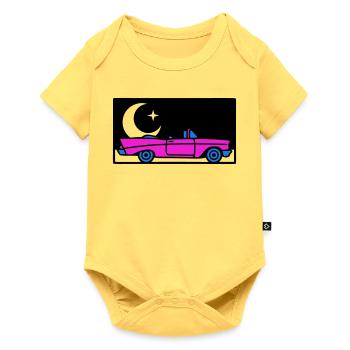 Graphisme décapotable rétro des années 80 - Body à manches courtes Premium Bébé - jaune pastel - Devant