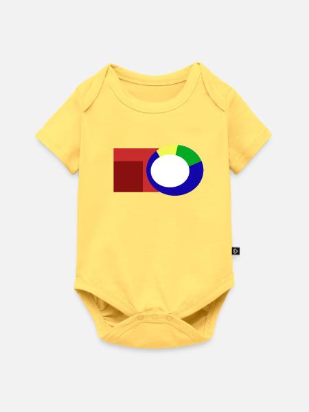 Abstrakte_Rundform_schubst_das_Eckige - Baby Premium Kurzarmbody - Pastellgelb