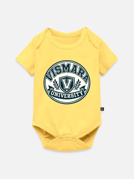 Schild der Universität Vismara - Baby Premium Kurzarmbody - Pastellgelb