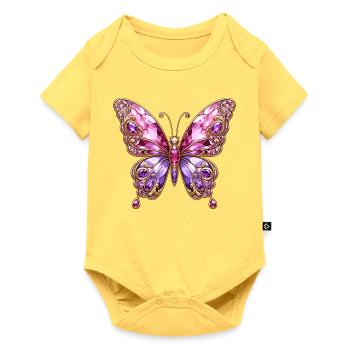 Papillon Jewel Papillon Rose Sparkle - Body à manches courtes Premium Bébé - jaune pastel - Devant