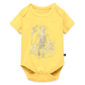 George Washington beim BBQ Grillen - Baby Premium Kurzarmbody - Pastellgelb - Vorne