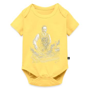 Theodore Roosevelt beim BBQ Grillen - Baby Premium Kurzarmbody - Pastellgelb - Vorne