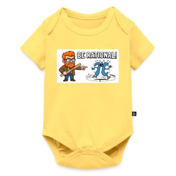Be Rational Math Cartoon - Baby Premium Kurzarmbody - Pastellgelb - Vorne