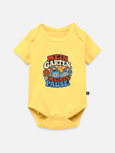 Mein Garten Meine Pause - Baby Premium Kurzarmbody - Pastellgelb