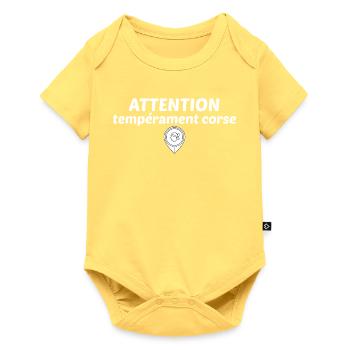 Attention tempérament Corse - Body à manches courtes Premium Bébé - jaune pastel - Devant