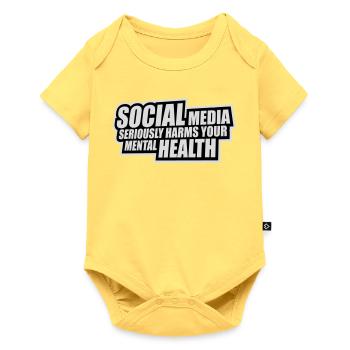 Social Media Seriously Harms Mental Health Saying - Baby Premium short-sleeve bodysuit - sky yellow - Front