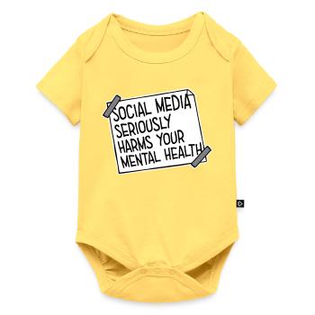 Social Media Seriously Harms Mental Health Saying - Baby Premium short-sleeve bodysuit - sky yellow - Front