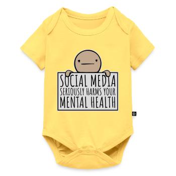 Social Media Seriously Harms Mental Health Saying - Baby Premium short-sleeve bodysuit - sky yellow - Front
