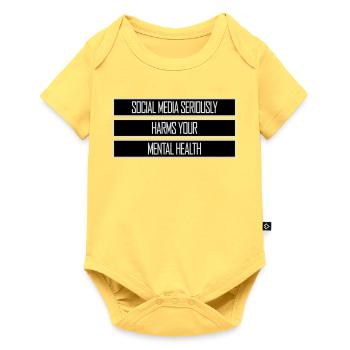 Social Media Seriously Harms Mental Health Saying - Baby Premium short-sleeve bodysuit - sky yellow - Front
