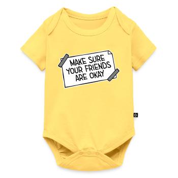 Assurez-vous que vos amis vont bien Logo de citation des amis - Body à manches courtes Premium Bébé - jaune pastel - Devant
