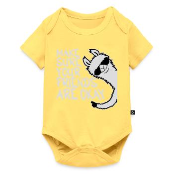 Make Sure Your Friends Are Okay Lama Sonnenbrille - Baby Premium Kurzarmbody - Pastellgelb - Vorne
