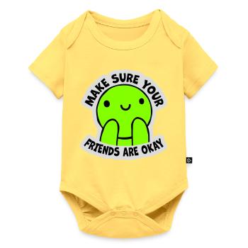 Assurez-vous que vos amis vont bien Logo de citation des amis - Body à manches courtes Premium Bébé - jaune pastel - Devant