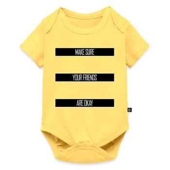 Assurez-vous que vos amis vont bien Logo de citation des amis - Body à manches courtes Premium Bébé - jaune pastel - Devant