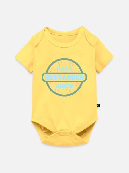 Aiden - Baby Premium Kurzarmbody - Pastellgelb