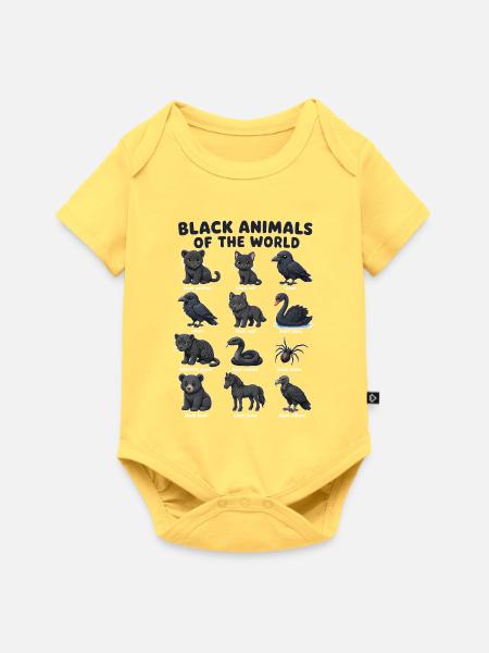 Schwarze Tiere Der - Baby Premium Kurzarmbody - Pastellgelb