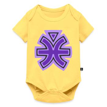 Fische- und Wasserstammessymbol - Baby Premium Kurzarmbody - Pastellgelb - Vorne