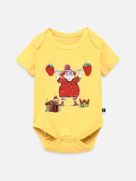 Frau Rot - Baby Premium Kurzarmbody - Pastellgelb