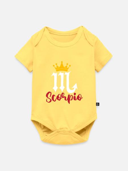 Sternzeichen Skorpion - Baby Premium Kurzarmbody - Pastellgelb