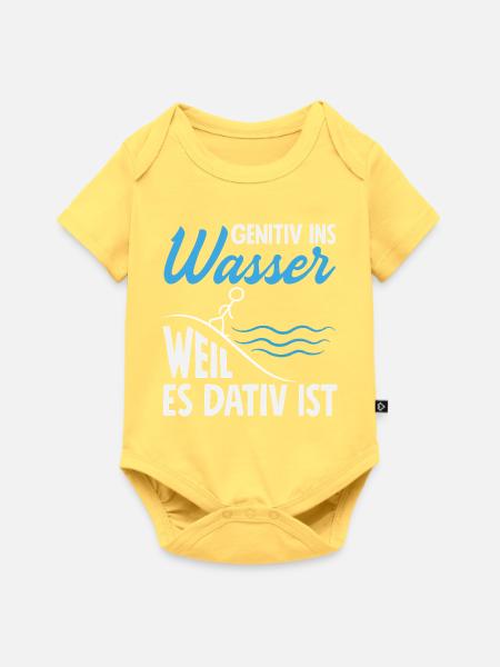 Genitiv Dativ Grammatik - Baby Premium Kurzarmbody - Pastellgelb