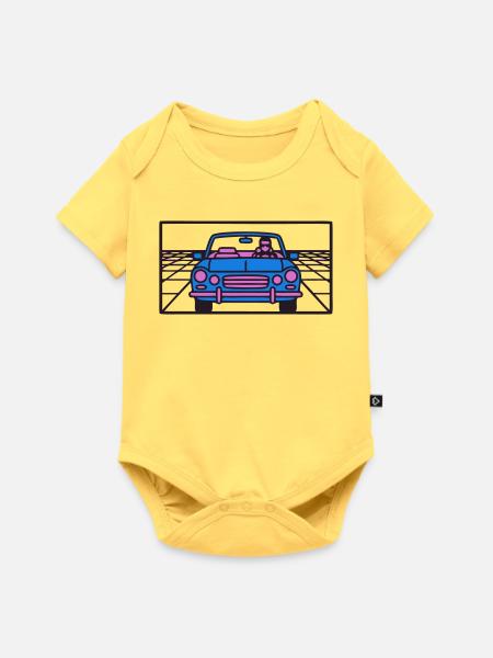 Retro Auto Miami Logo - Baby Premium Kurzarmbody - Pastellgelb