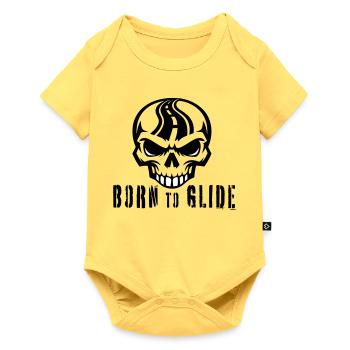 Né pour planer - Body à manches courtes Premium Bébé - jaune pastel - Devant