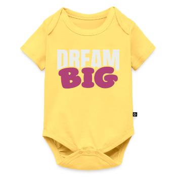Dream Big Bold Pink Typografie - Baby Premium Kurzarmbody - Pastellgelb - Vorne