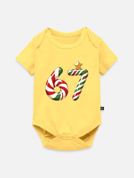 Candy Cane 67 Meme - Baby Premium Kurzarmbody - Pastellgelb