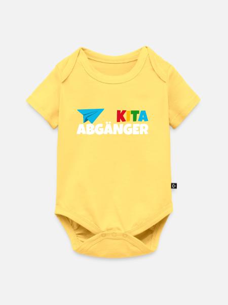 Kita Abgänger  - Baby Premium Kurzarmbody - Pastellgelb