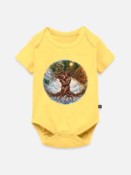 Circle Of Life - Baby Premium Kurzarmbody - Pastellgelb