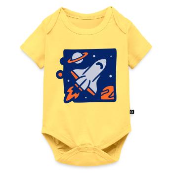 Illustration de la fusée spatiale - Body à manches courtes Premium Bébé - jaune pastel - Devant