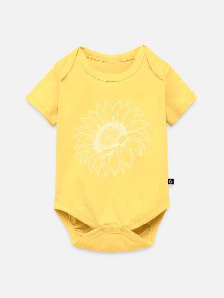Sonnenblume Boho - Baby Premium Kurzarmbody - Pastellgelb