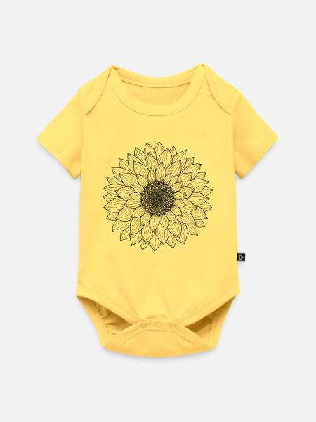 Sonnenblume Boho - Baby Premium Kurzarmbody - Pastellgelb