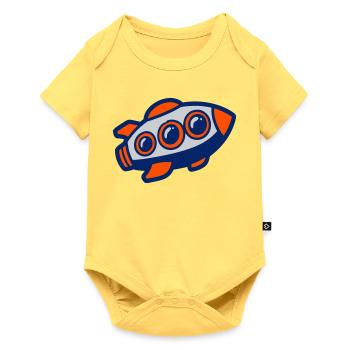 Space Rocket Illustration - Baby Premium short-sleeve bodysuit - sky yellow - Front