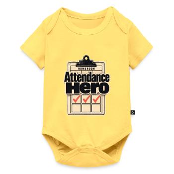 Homeroom Teacher Gift Attendance Hero First Day of - Baby Premium short-sleeve bodysuit - sky yellow - Front