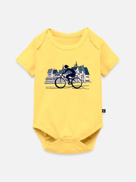 Radfahrer - Baby Premium Kurzarmbody - Pastellgelb