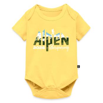 Traversée des Alpes 2026 - Randonnée - Body à manches courtes Premium Bébé - jaune pastel - Devant
