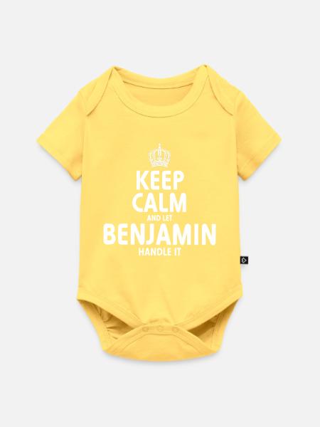 BENJAMIN: Regel das. - Baby Premium Kurzarmbody - Pastellgelb