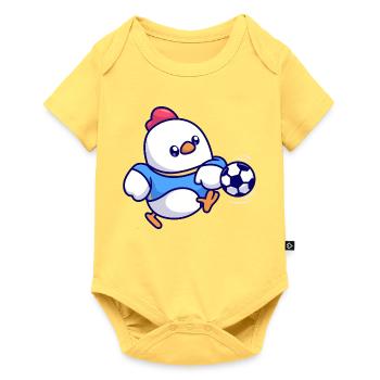 Chick Soccer Kick - Baby Premium short-sleeve bodysuit - sky yellow - Front