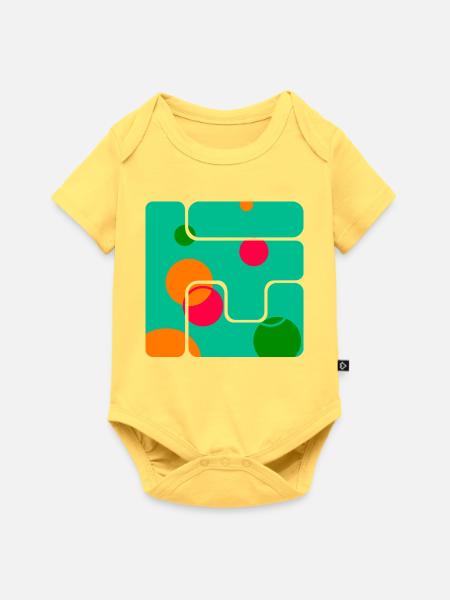 Geometrische Formen Kunst Design - Baby Premium Kurzarmbody - Pastellgelb