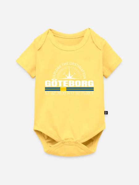Göteborg - Baby Premium Kurzarmbody - Pastellgelb